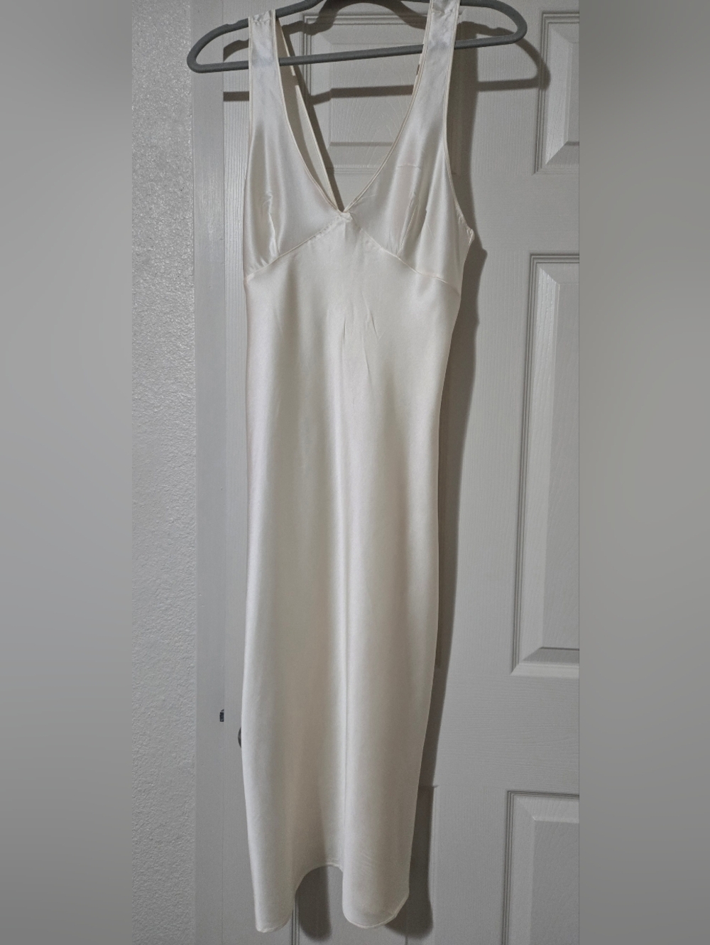 Zara Beige Silk Maxi Slip Silk Dress Small NWT